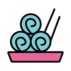 Sushi Roll Japanese Filled Outline Icon