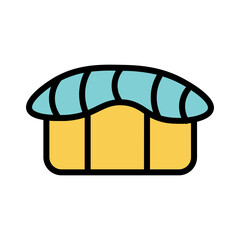 Sushi Salmon Fish Filled Outline Icon
