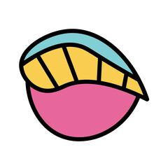 Sushi Tuna Fish Filled Outline Icon