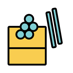 Caviar Fish Sushi Filled Outline Icon