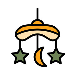 Mobile Moon Toys Filled Outline Icon