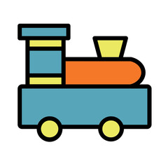 Toy Train Toys Filled Outline Icon