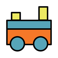 Toy Train Toys Filled Outline Icon