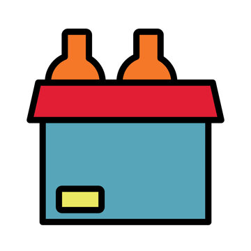 Toys Donation Box Filled Outline Icon