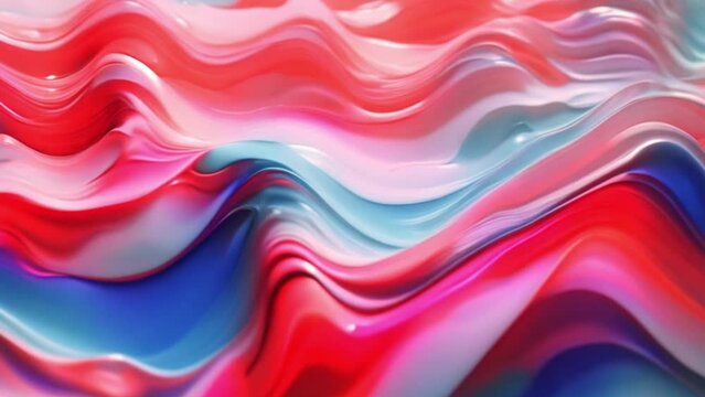 Abstract background 3D, shiny plastic waves with colors textures and lights interesting lustrous liquid wavy texture, 3D render illustration