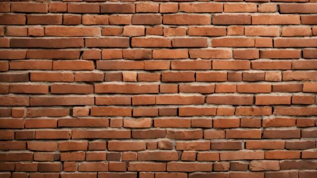 Brick Wall Made of Red Bricks