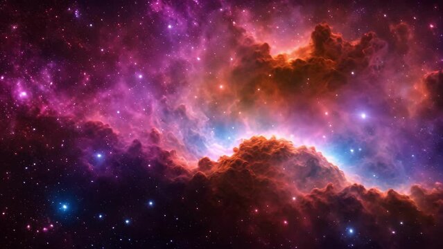 Vibrant Space Filled With Stars and Clouds