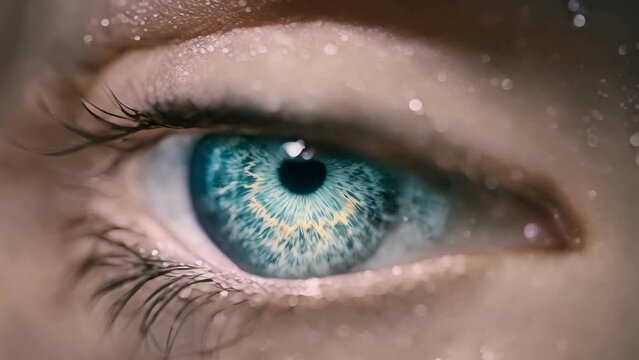 Close-Up of a Blue Eye - Detailed View of Iris and Pupil
