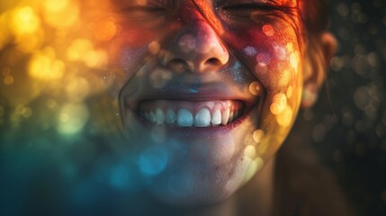 person who expresses joy generative ai