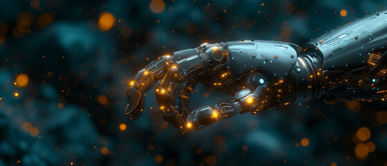 New technologies, Artificial intelligence, world of the future, Robot hand