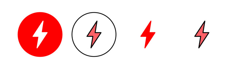 Lightning icon set illustration. electric sign and symbol. power icon. energy sign