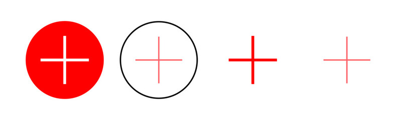 Fototapeta premium Plus Icon set illustration. Add plus sign and symbol