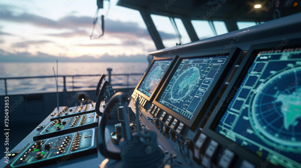 Poster a monitoring system displays realtime updates and alerts monitoring the conditions of the ship and s