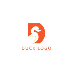 Duck Logo with letter D Vector Template Design abstract logo design
