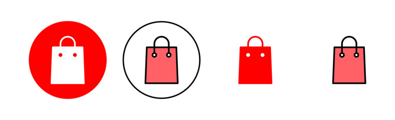 Shopping bag icon set illustration. shopping sign and symbol