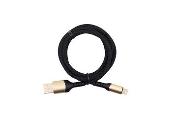 USB lightning cable for fast charging with fabric braid