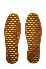 removable bamboo shoe insole, brown close-up