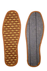 removable bamboo shoe insole, brown close-up