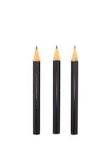three black pencils close-up top view