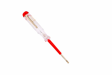 Indicator screwdriver. Electric tester screwdriver isolated on white background