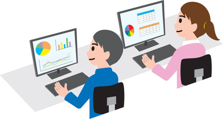 パソコンで作業をする人
