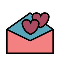 Envelope Hearts Invitation Filled Outline Icon