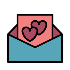 Envelope Hearts Invitation Filled Outline Icon