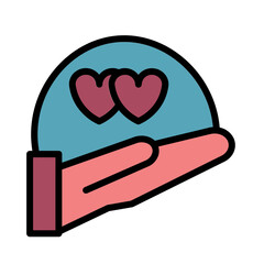Gift Hearts Love Filled Outline Icon