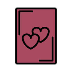 Games Hearts Play Filled Outline Icon