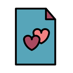 Hearts Love Romantic Filled Outline Icon