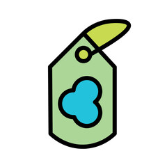 Dry Cleaning Tag Filled Outline Icon