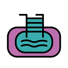 Pool Real Swimming Filled Outline Icon