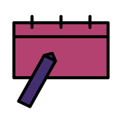 Calendar Pencil Schedule Filled Outline Icon