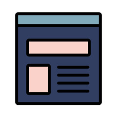 Fototapeta premium News Blog Press Filled Outline Icon
