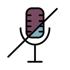 Audio Dumb Mute Filled Outline Icon