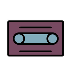 Obraz premium Audio Tape Cassette Filled Outline Icon
