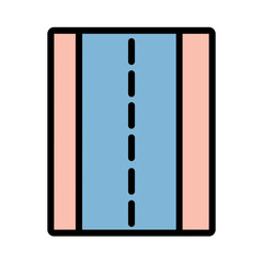 Broken Line Road Filled Outline Icon