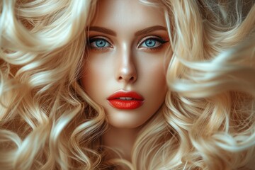 Fototapeta premium Blonde woman with flawless appearance and grooming