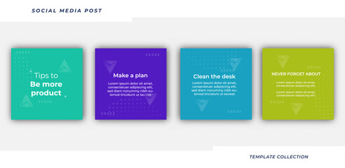 Fototapeta premium Tips for social media business marketing text here, tutorial, tips, post banner layout template background design element,