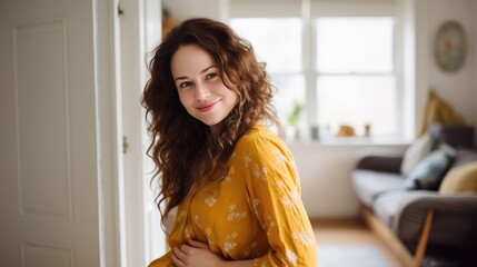 Portrait of young pregnant woman 

