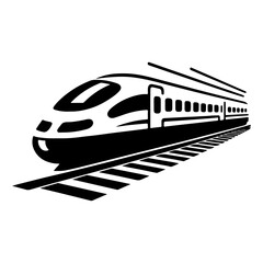 minimal japanes bullet train icon vector clipart silhouette, white background © Big Dream