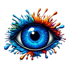 Blue Eye Paint Splash