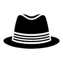 minimal Retro Hat icon, clipart, symbol, black color silhouette