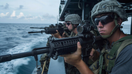 A group of sailors undergo rigorous antipiracy training learning how to defend their vessel and protect their cargo from potential attacks.