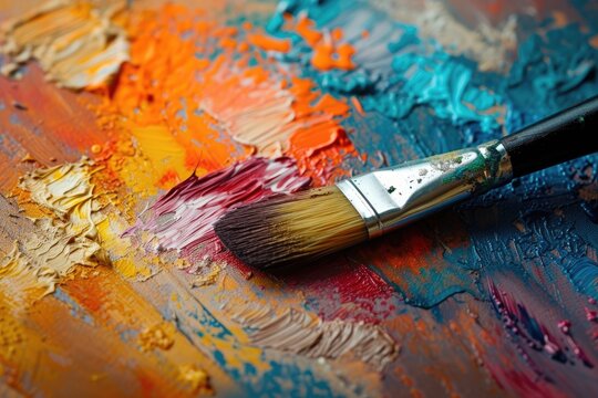 Vividly paint furniture with a vibrant brush using a color palette