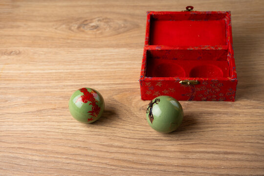 baoding balls on a table out of the box