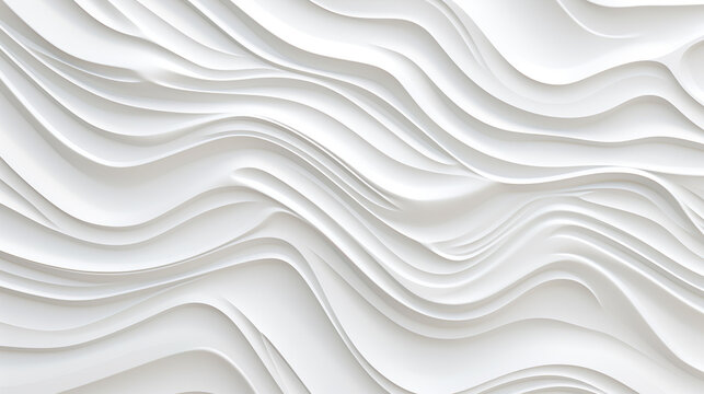 Fototapeta 立体感のある抽象的な白いウェーブ模様の背景