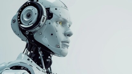 Advancements in 3D rendering propel the development of futuristic robot technology. - obrazy, fototapety, plakaty