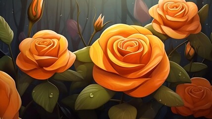 realistic flowers nature background foliage style