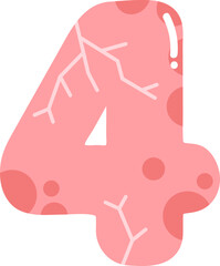 Cute Pink Cracked Style Numbers and Symbols